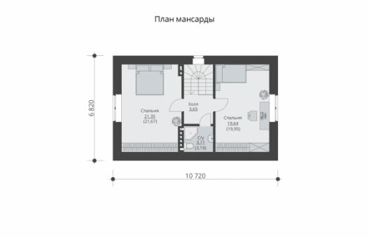 Одноэтажный жилой дом с мансардой и погребом